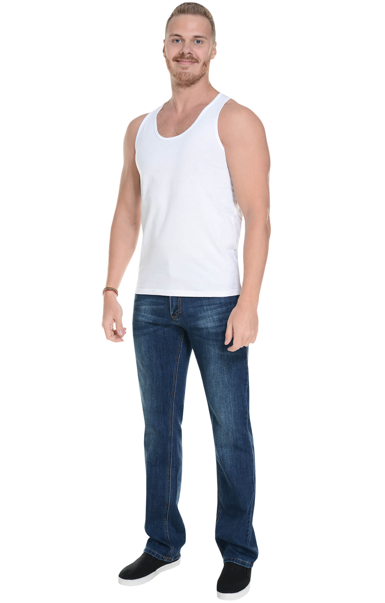 62674 Майка мужская белая  Толстовки, рубашки, футболки, тенниски  размер 44-46 Спецодежда  - Вид №4