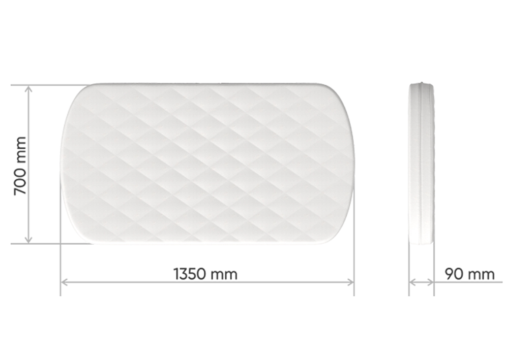 Матрас для кроватки Elegance кокос/латекс, 9 см ELLIPSE ELLIPSE ELEGANCE 351740 Белый Santreyd  - Вид №2