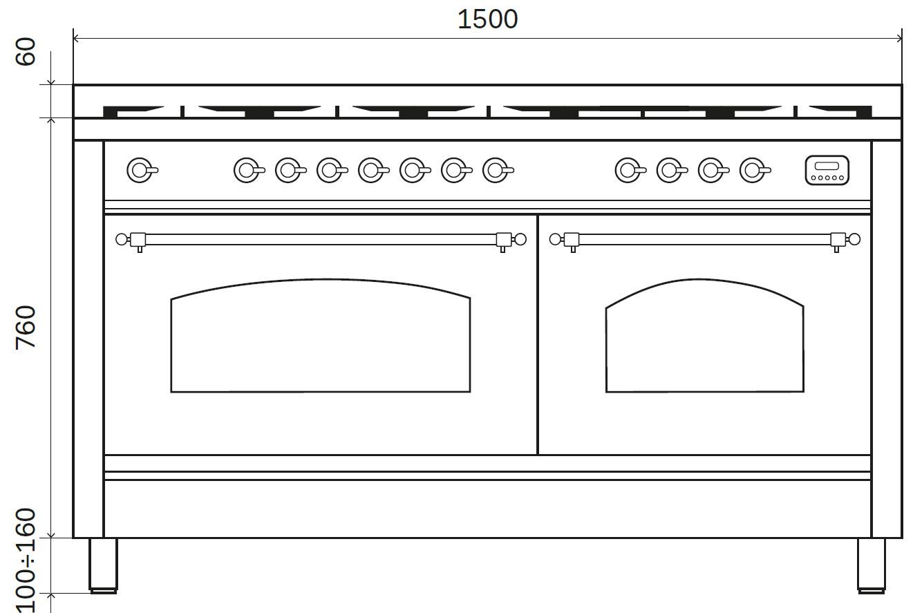 Отдельно стоящая кухня из нержавеющей стали Ilve Nostalgie ARCH-00041640 - Вид №2