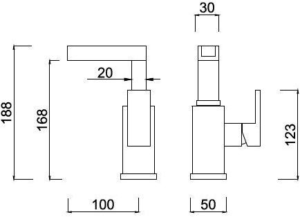 Rubinetteria Giulini Смеситель для раковины, однорычажный, настольный Pablolux F9827a-b1 - Вид №1
