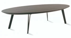 Ph Collection Низкий овальный журнальный столик из стали и дерева Wally