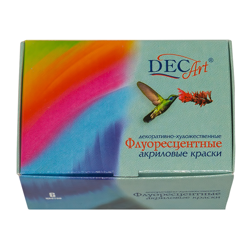 21-6.40-50 Краска акриловая флуоресцентные 6 цв. 40 мл Decart 