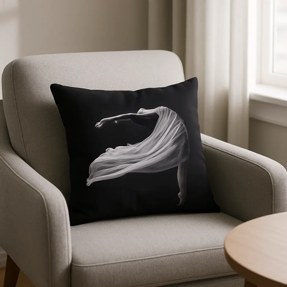 Декоративная подушка Seasons Танец 40x40 см цвет черно-белый STLM-2048941 - Вид №3