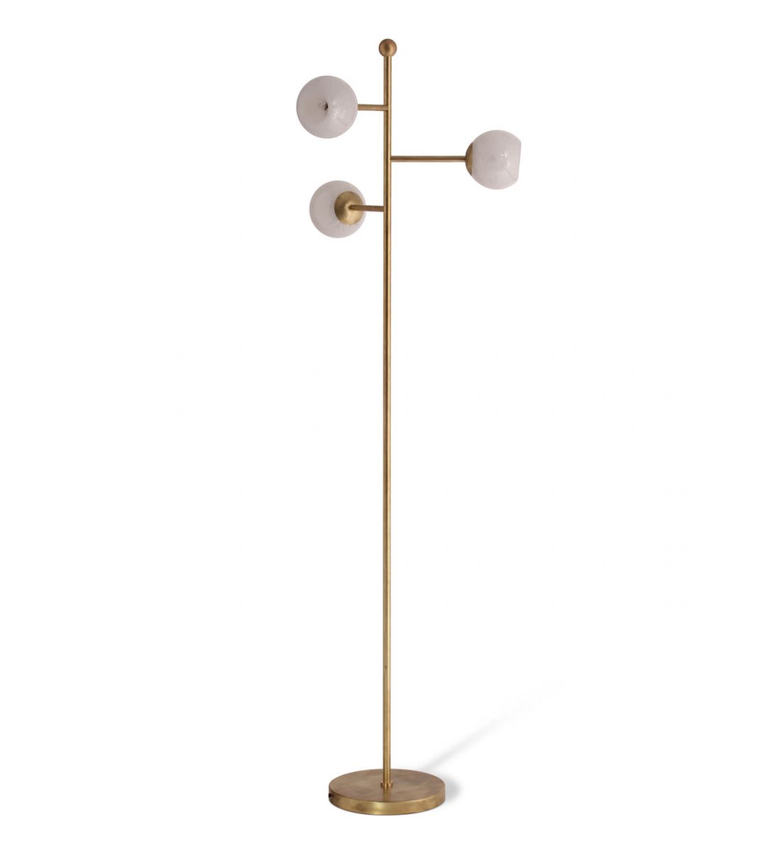 Bright Brass with Milk Glass | MFL47 Торшер H: 156 cm W: 24,5 cm Porta Romana Santreyd Bright Brass with Milk Glass ~ MFL47