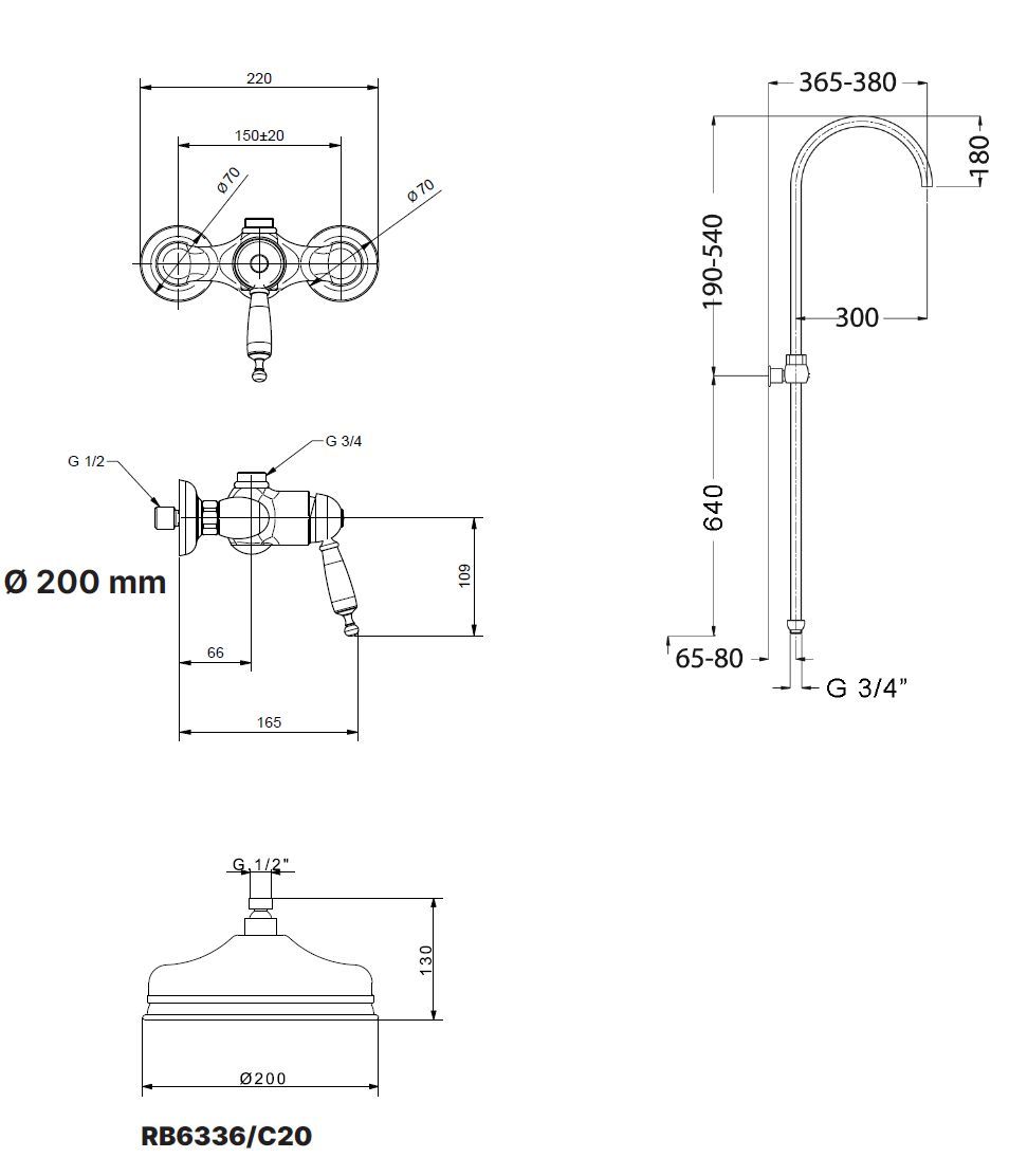Душевая колонна с душем и ручным душем Gaia Mobili Complements ARCH-00024008 - Вид №3