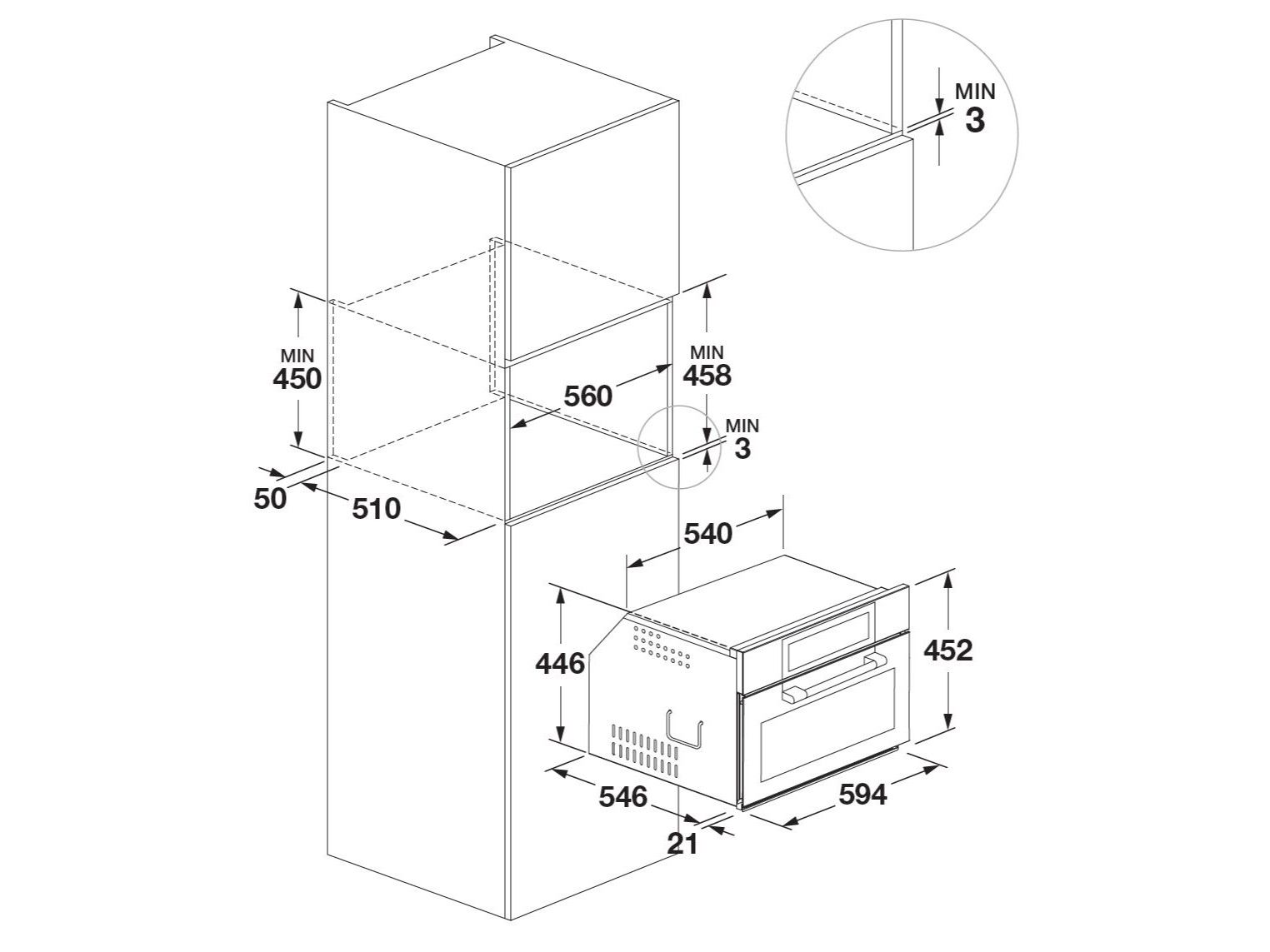Встроенная комбинированная микроволновая печь Fulgor Milano Cluster Concept ARCH-00062869 - Вид №2