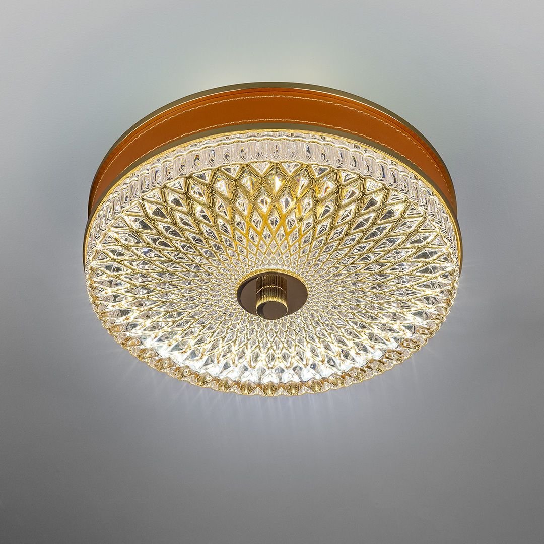 Светильник потолочный хрустальный D 22 см золотистый Frezia Light 120136 FREZIA LIGHT ДИЗАЙНЕРСКИЕ 00-3953648 Золото;прозрачный  - Вид №1