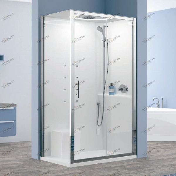 Novellini. Душевая кабина 120x80 2P120x80 HYDROMASSAGE с низким душевым поддоном, без крыши EON EON2P120SM11UAEON2P120DM11UA