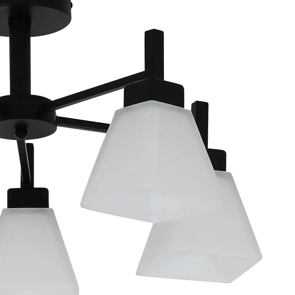 Люстра на штанге Cello 5 ламп 20 м² цвет черный SCHAFFNER STLM-2129668 - Вид №5