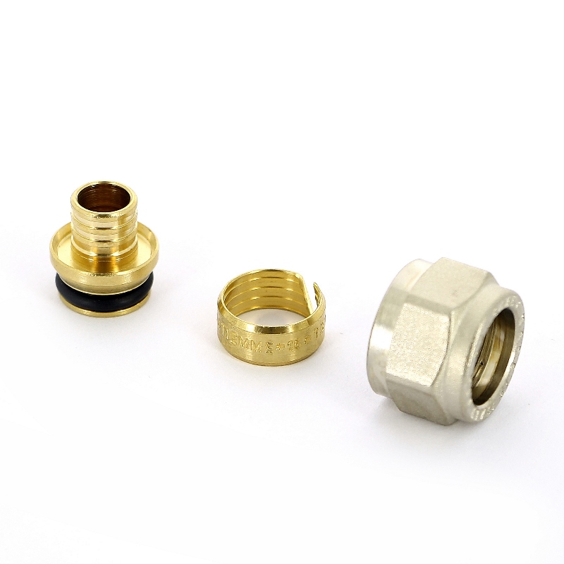 Соединитель обжим-В резьба евроконус для PEX трубы TIEMME 16(2,2)х1/2"EK 1440037 - Вид №1