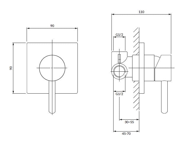 Встраиваемый смеситель для душа OMNIRES Y ARCH-00101940 - Вид №2