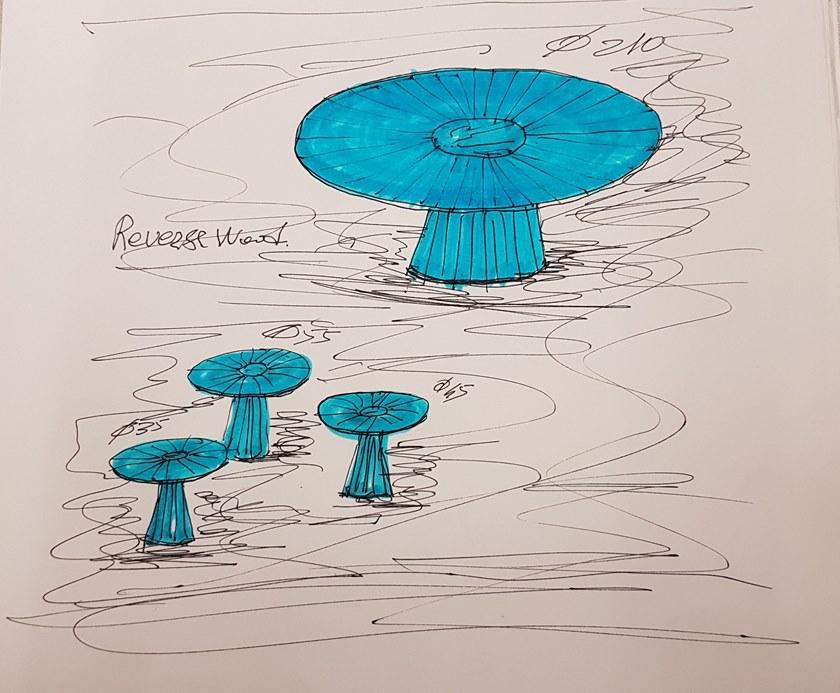 Andreu World Высокий круглый деревянный журнальный столик Reverse wood Me 5642/5643 - Вид №4