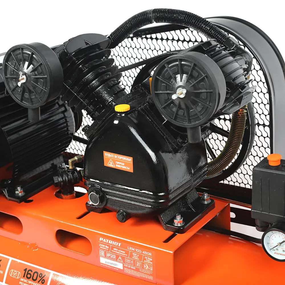 Компрессор Patriot LRM 100-480R с ременным приводом для профессионального использования 81946435 STLM-0014424 - Вид №6