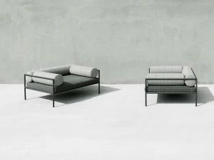 Living Divani Кресло из ткани со съемным чехлом с подлокотниками Agra