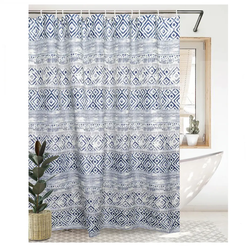 BATH PLUS Штора для душа Charme серо-синяя 180х200 см 89380455 STLM-1575913