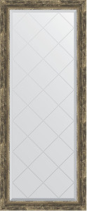 BY 4135 Зеркало с гравировкой в багетной раме - старое дерево с плетением 70 mm EVOFORM Exclusive-G