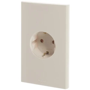 Розетка Legrand Anam Zunis с заземлением, со шторками, цвет бежевый