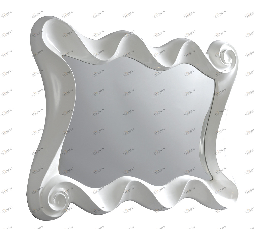 Зеркало настенное в белой раме "Волны" Pioggia ESF ДИЗАЙНЕРСКИЕ 043893 Белый 