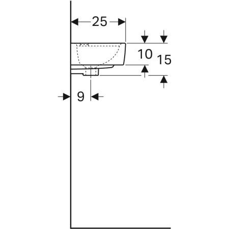 272140000 Раковина Geberit Renova Compact с укороченным вылетом Geberit  - Вид №4