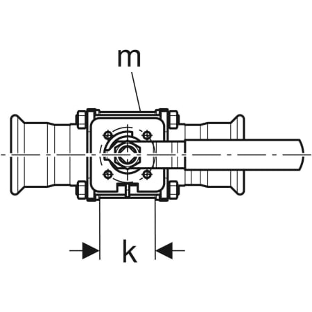 GEBERIT 92104 Шаровой кран Geberit Mapress из нержавеющей стали с рукояткой, с двумя пресс-соединениями  - Вид №3