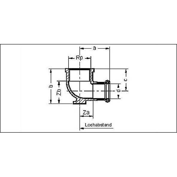 184722234 SANHA 8472G пресс-фитинг, бронза, водорозетка ВПр-ВР 22x3/4 мм  - Вид №1