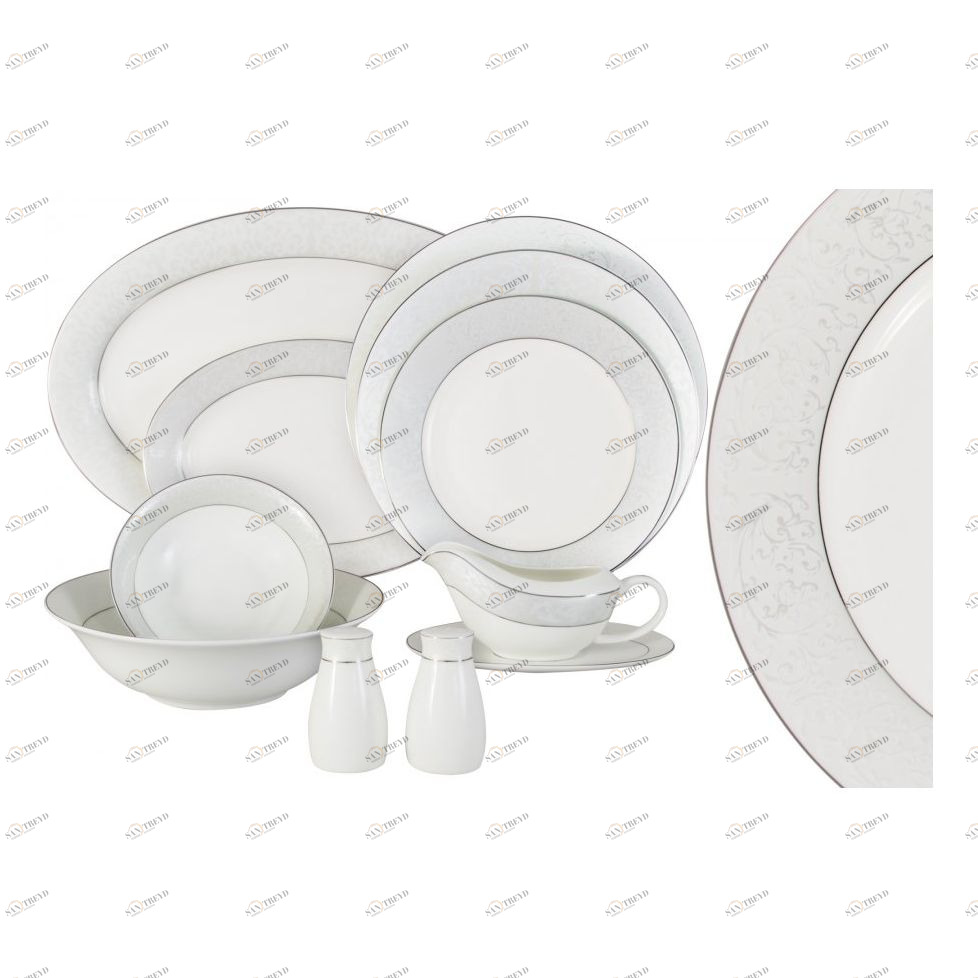 Сервиз обеденный фарфоровый белый на 6 персон, 27 предметов "Мелисента" ANNA LAFARG EMILY МЕЛИСЕНТА 00-3946658 Белый 