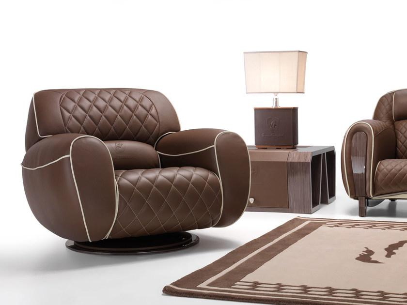 Tonino Lamborghini Casa Поворотное кожаное кресло с подлокотниками Imola sun-id-1367692 - Вид №4