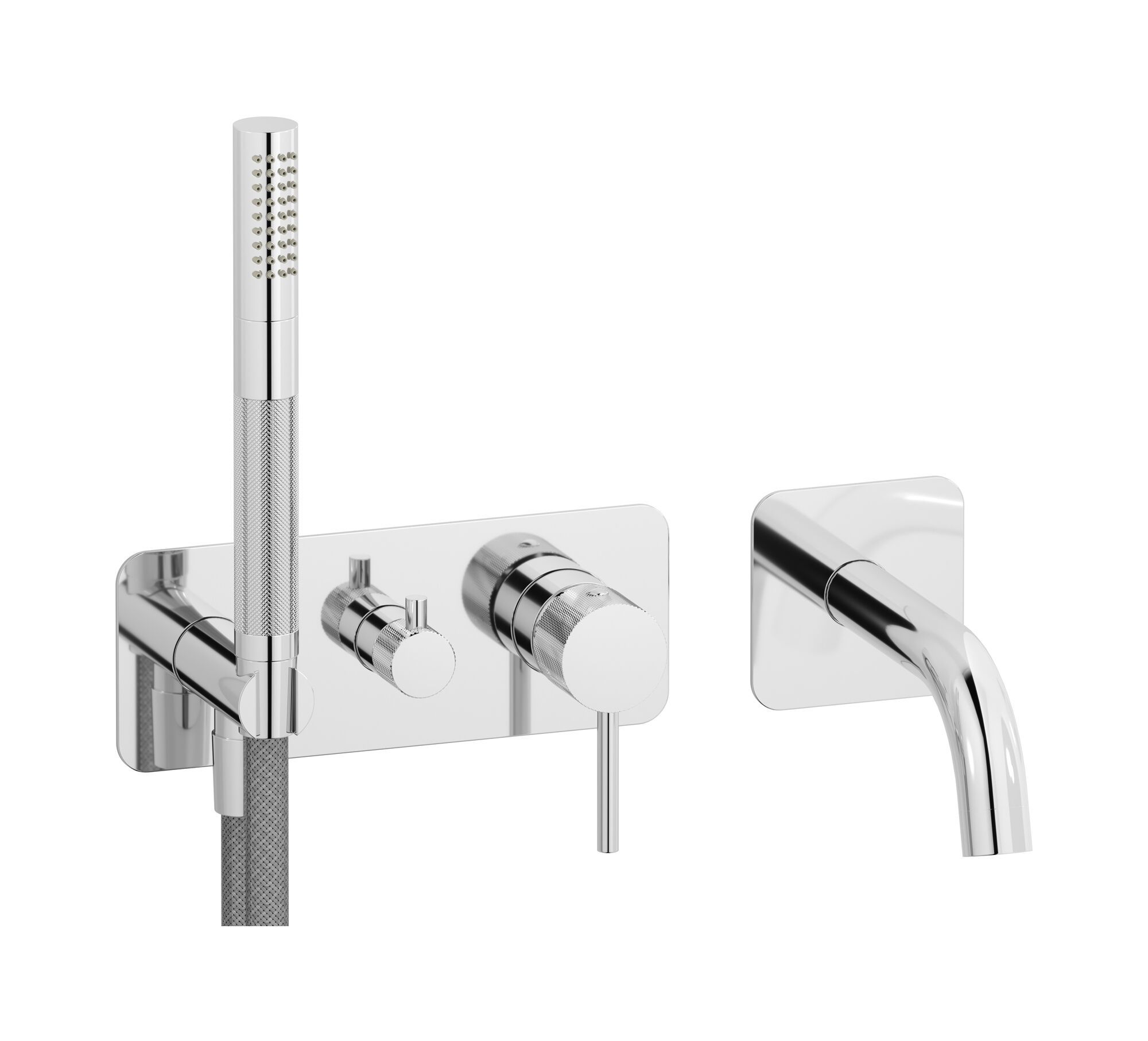 Однорычажный смеситель для душа с 4 отверстиями и ручным душем IB промышленность ARCH-00124558 - Вид №1