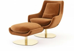 Domkapa Бархатное кресло с подставкой для ног Elba Dkk36