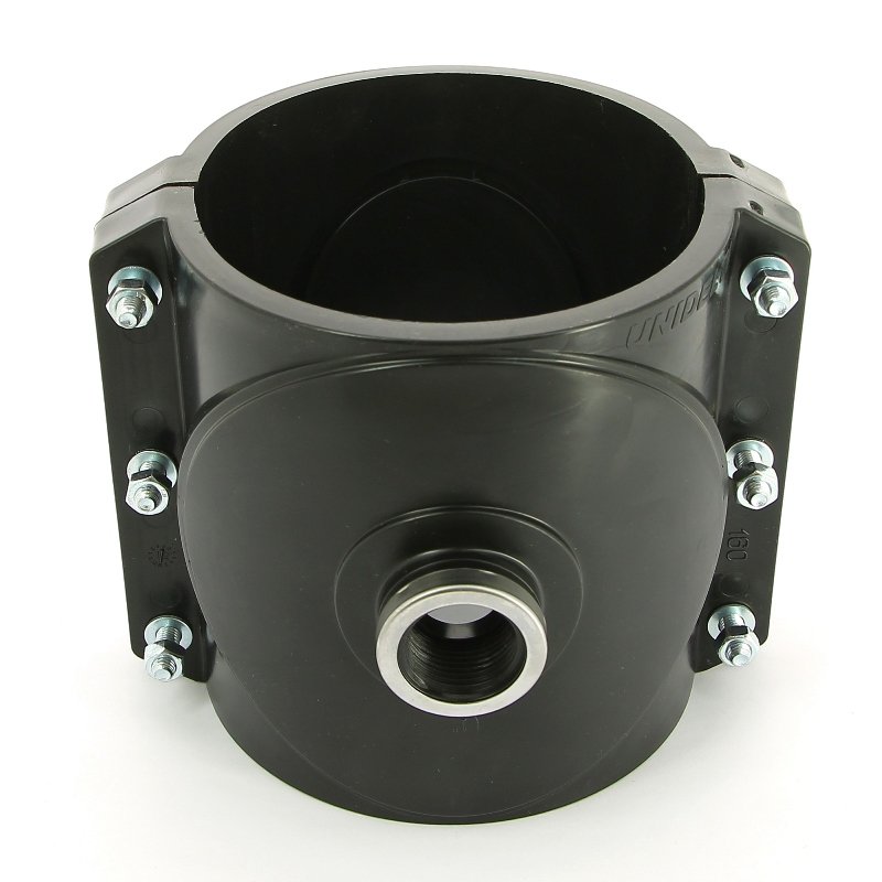 Врезка монтажная 160 x 1 1/4" ВР, 6 болтов, для труб ПНД UNIDELTA 1026160005 - Вид №1