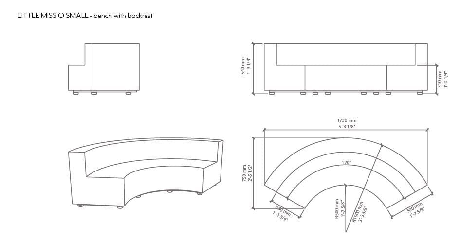 Изогнутый модульный диван для контрактной пены QM Quinze & Milan Little Miss O ARCH-00028399 - Вид №4