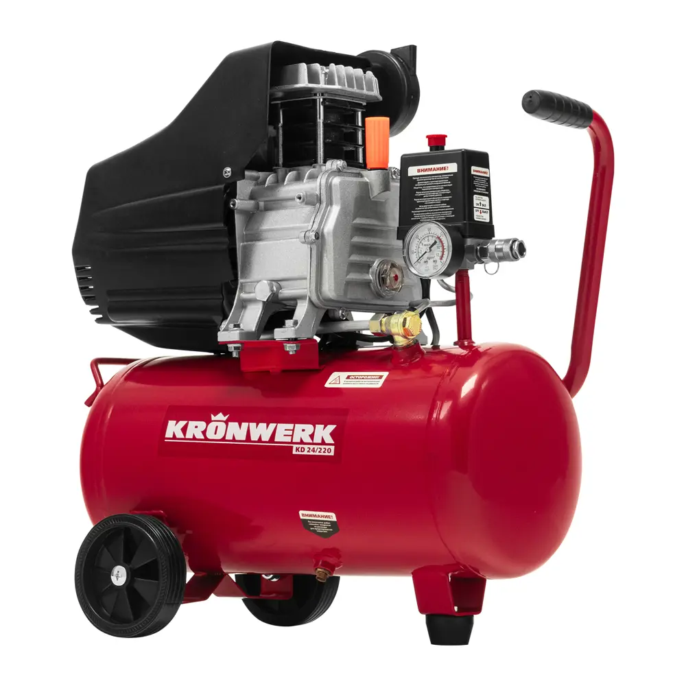 Компрессор сетевой поршневой масляный Kronwerk 58104, 24 л 220 л/мин STLM-2013757 - Вид №4