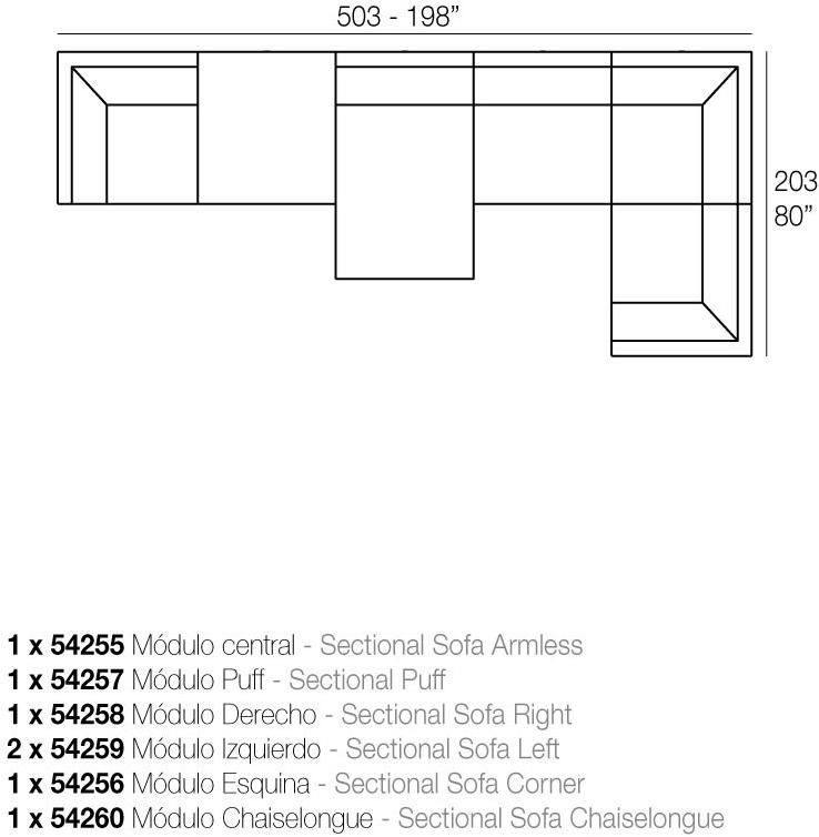 VONDOM Садовый диван из модульной ткани Pixel sun-id-1490435 - Вид №16