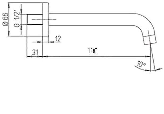 Paini Cox 78CR207CAN19 настенный излив 19 см  - Вид №2