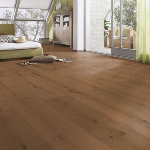 Широкий паркет Meister HD 300 Lindura Коньяк 8415 Дуб Рустик с брашью (Текстурированная) 2200х270 мм 2300200114 - Вид №2