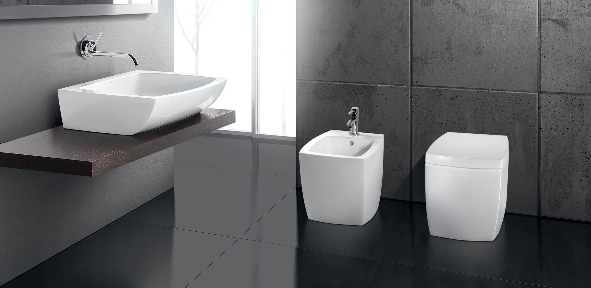 S501T0R0V0.100 Приставной унитаз напольный прямоугольный A. e T. Italia SQUARE Белый глянцевый AeT ITALIA S541T0R0V6.100 - Вид №1