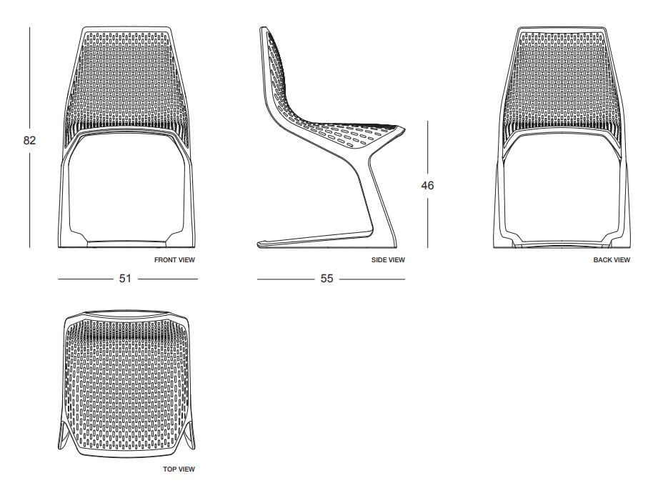 Пластиковый консольный штабелируемый стул Plank MYTO ARCH-00065855 - Вид №6