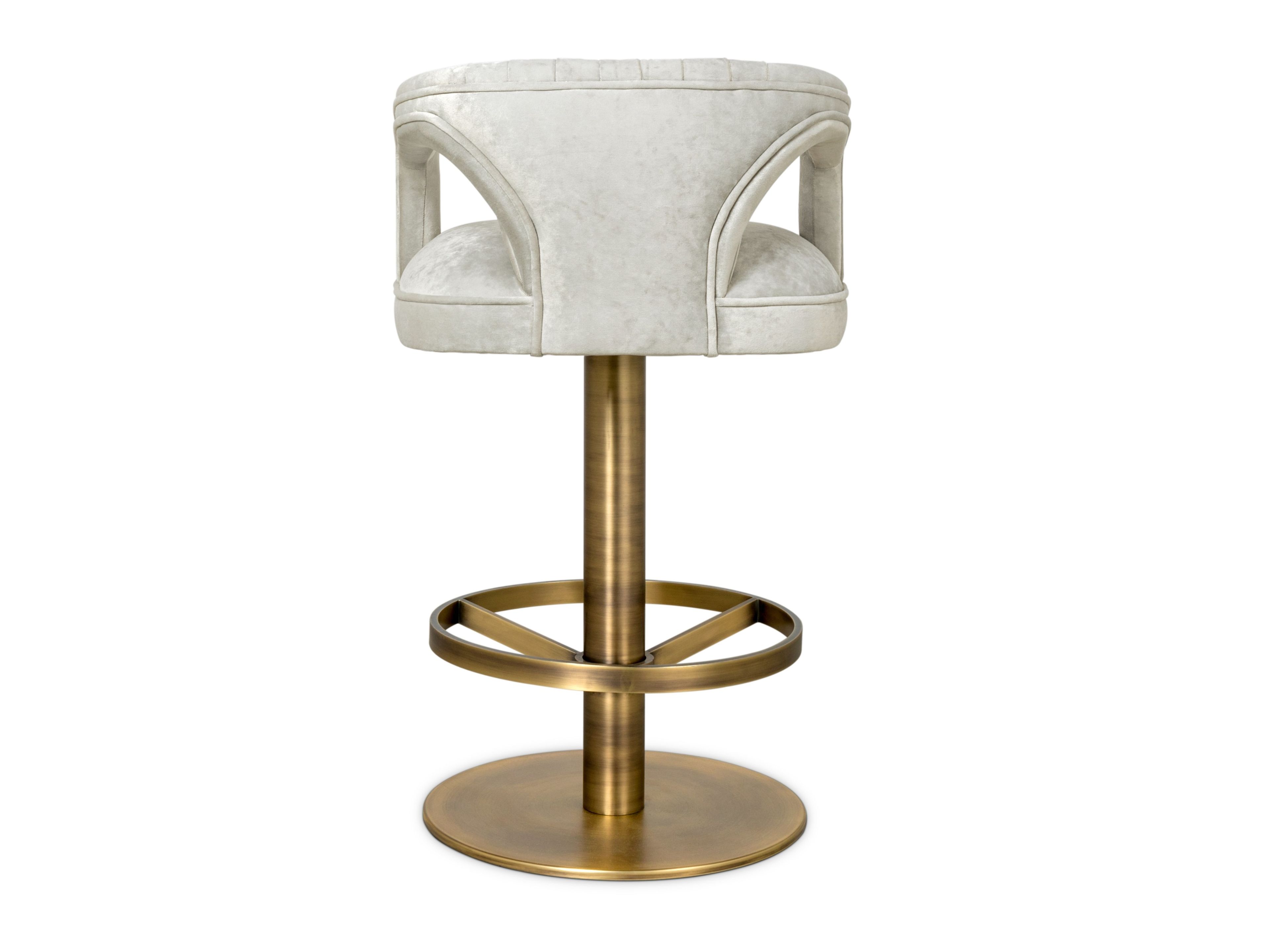 Высокий бархатный поворотный стул с подлокотниками Brabbu KAROO II ARCH-00022391 - Вид №5