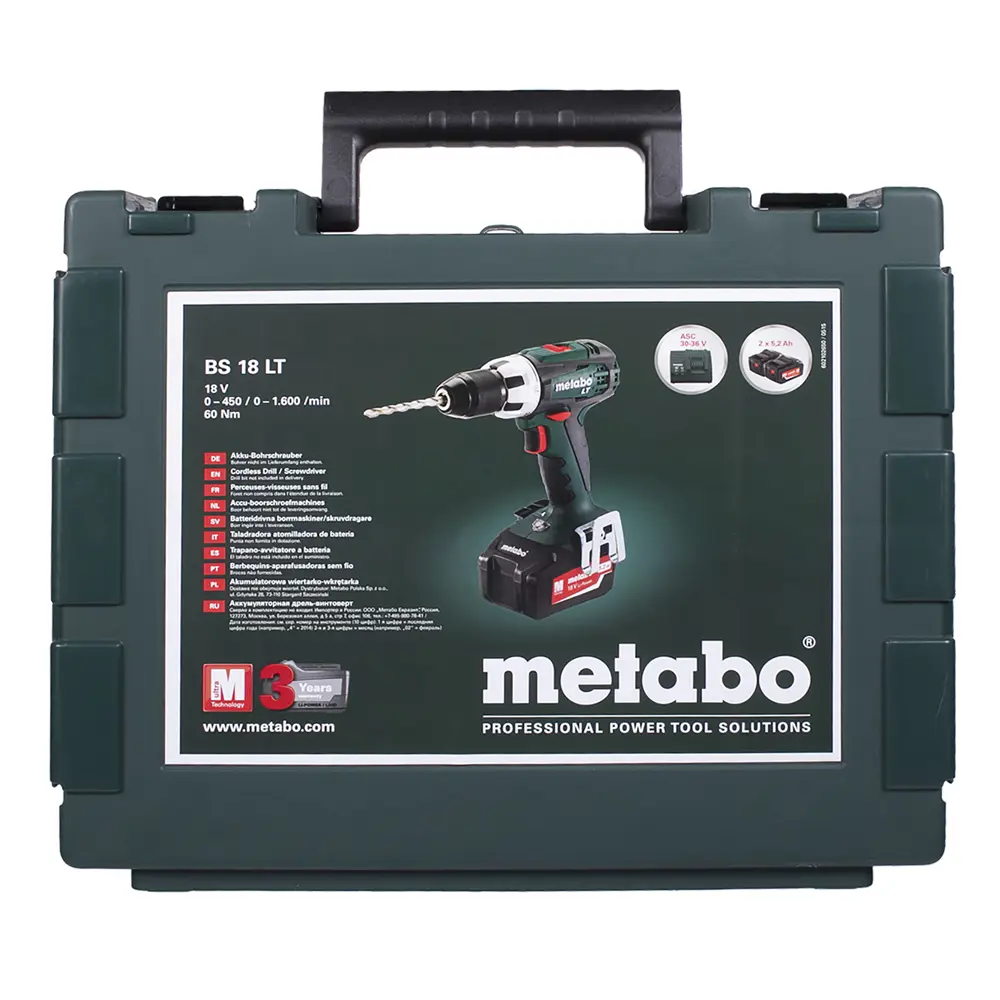 Шуруповерт Metabo BS 18 LT, Li-ion 18 В, 5,2 Ач STLM-2088863 - Вид №4