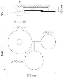Vibia Металлический светодиодный потолочный светильник Flat 5922 - Вид №4