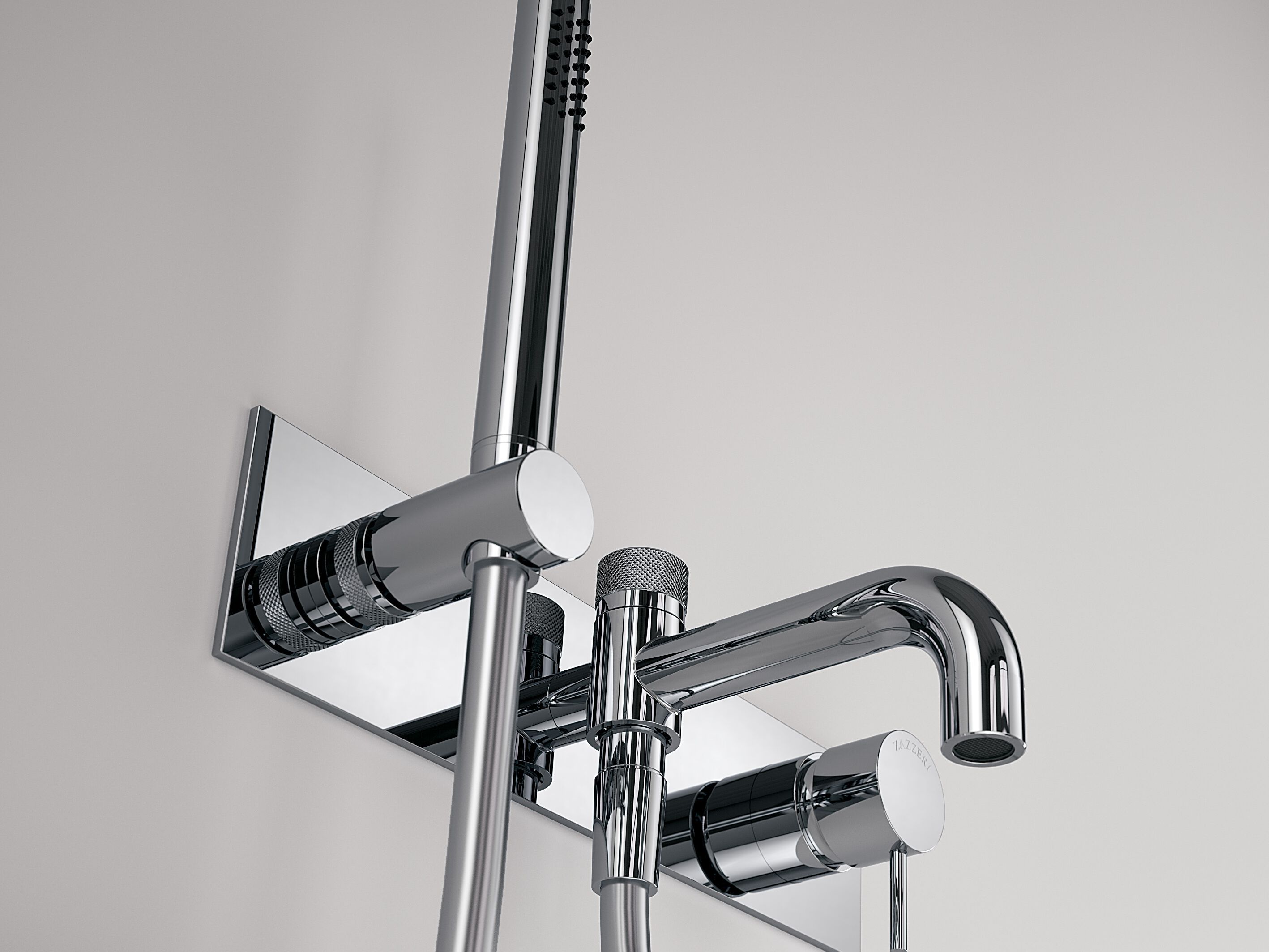 Настенный смеситель для ванны с ручным душем Zazzeri способ ARCH-00145286 - Вид №1