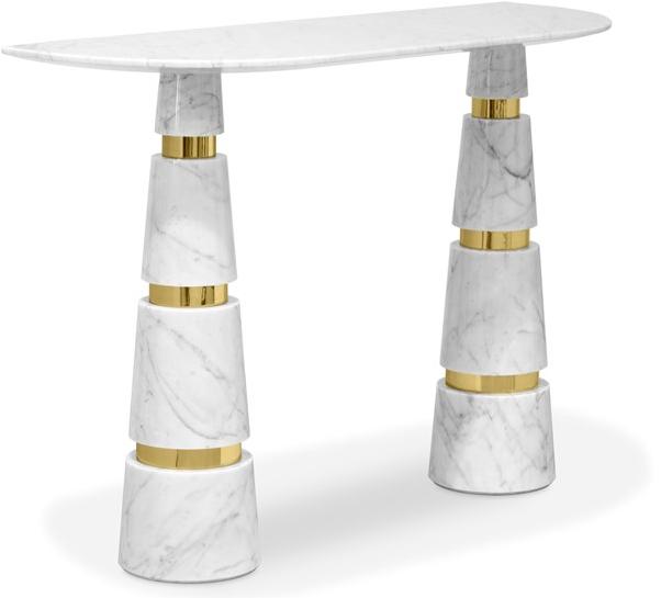 KOKET Консоль в форме полумесяца из каррарского мрамора Avalanche sun-id-1490708 - Вид №2