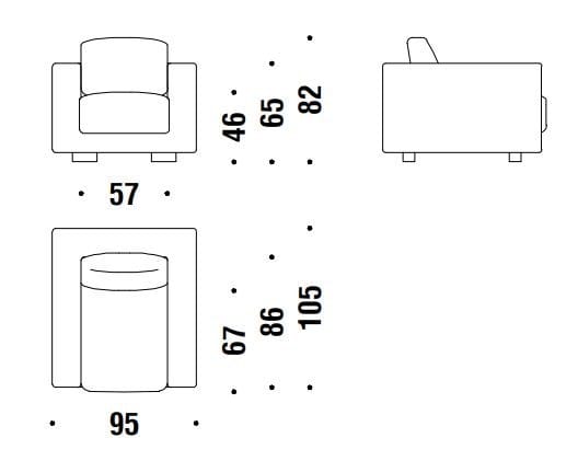 Съемное тканевое кресло с подлокотниками MOROSO Salon Nana ARCH-00106177 - Вид №5