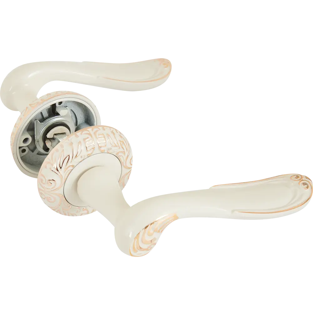 AL159 Дверная ручка на розетке в бело-золотом исполнении 85224962 Santreyd STLM-1580144