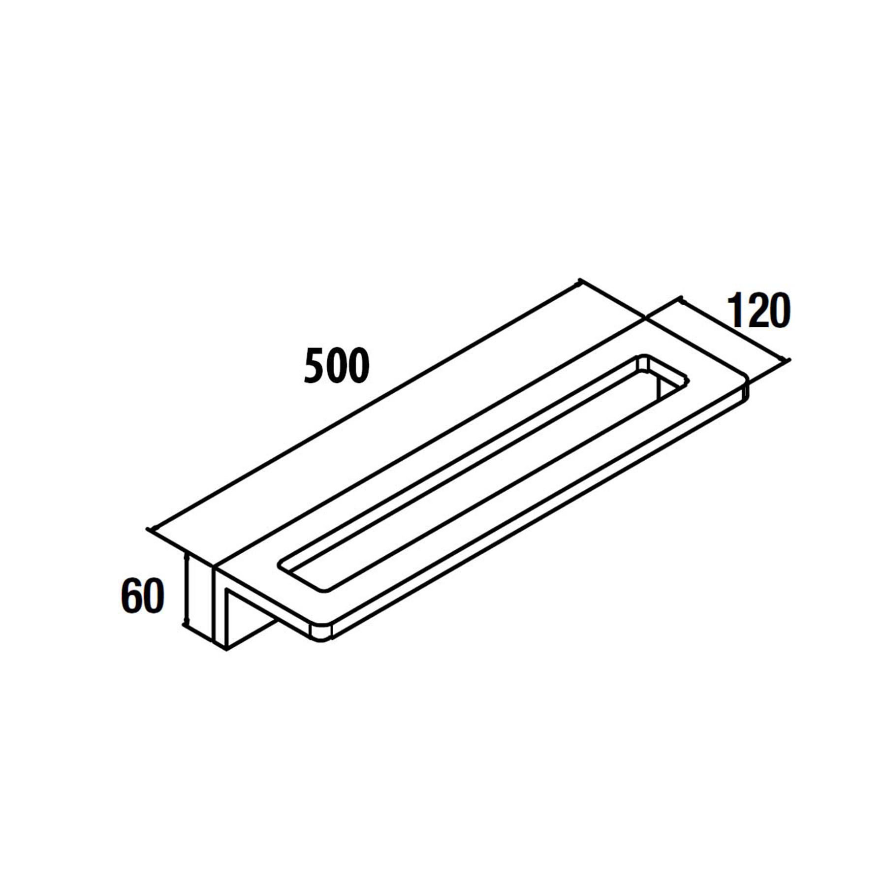26127 SALGAR Полка для полотенец 500 SOLID SURFACE 500 x 60 x 120 мм  - Вид №1