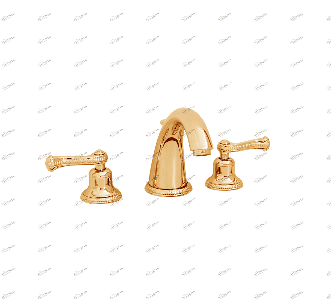 Gentry Home Смеситель для умывальника на три отверстия с выдвижным краном Tiffany Темное золото GH102239