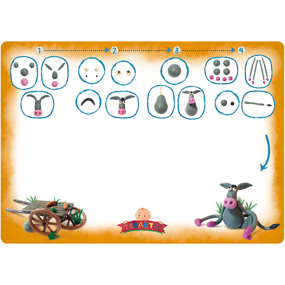 15894 Пластиковая салфетка "Талантик" СК «Лепим ослика» Арт Бланш 