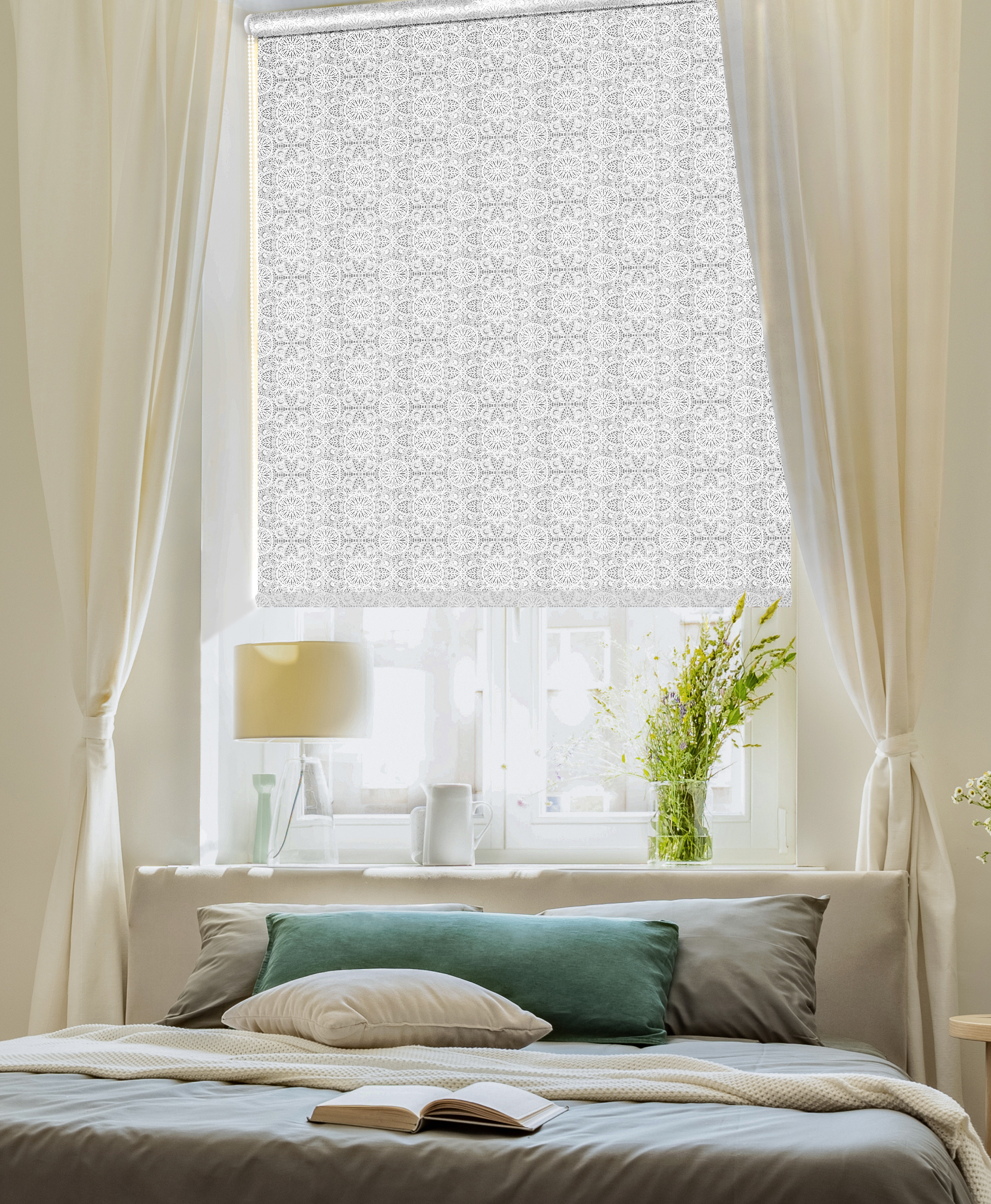Рулонная штора GARDEN Neo Classic серая с орнаментом 140×175 см 82934354 STLM-0038138 - Вид №6
