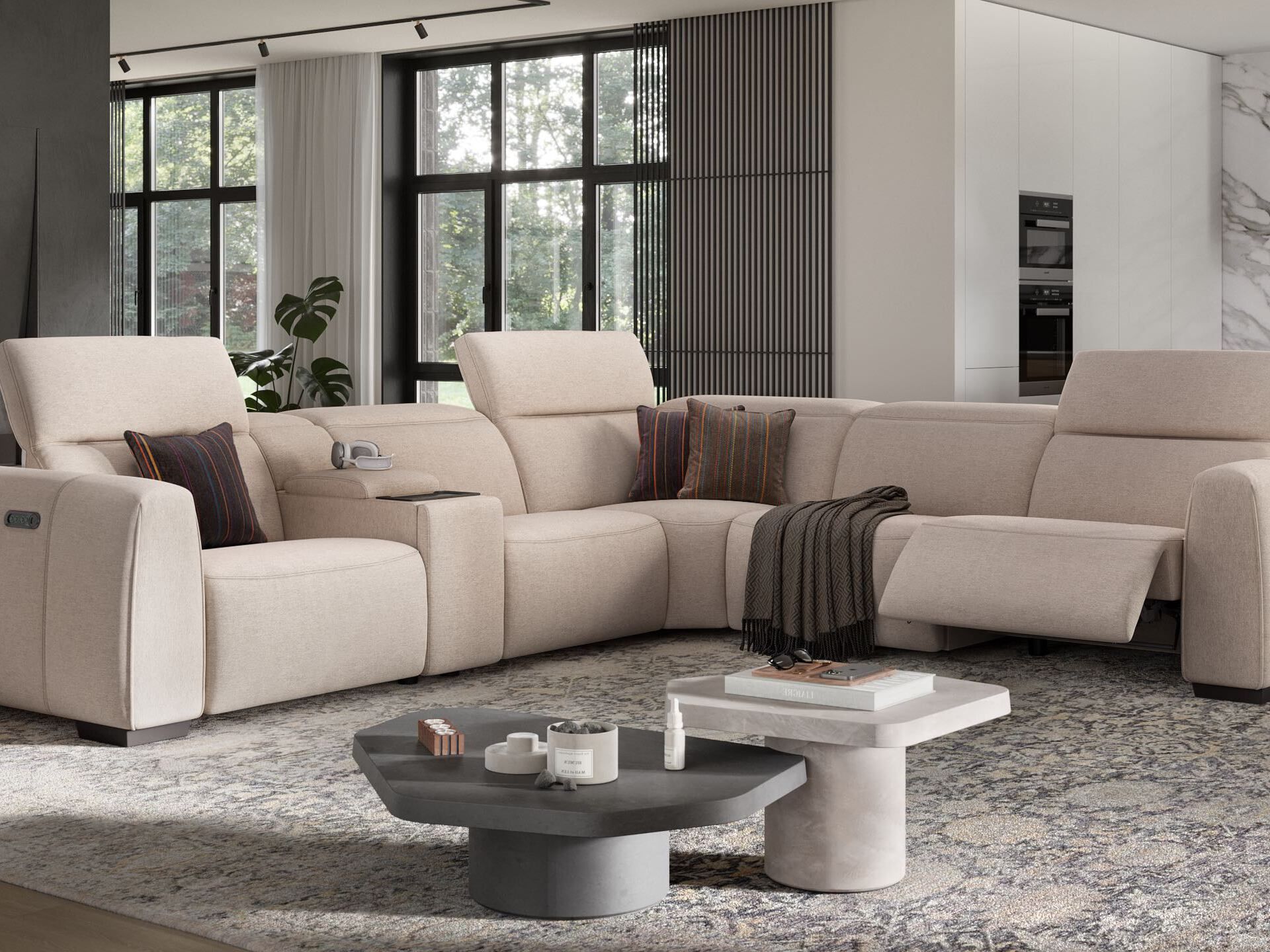 Угловой диван из ткани Sofanella тысячный ARCH-00053593 - Вид №1