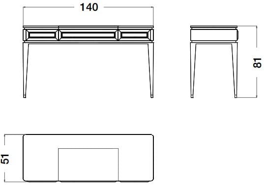 Деревянный туалетный столик CPRN HOMOOD Blue Moon ARCH-00108022 - Вид №2